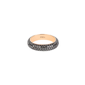 Thin Black Dome Diamond Ring