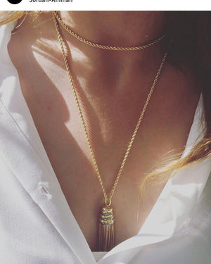 Tassel Champagne Diamond Necklace
