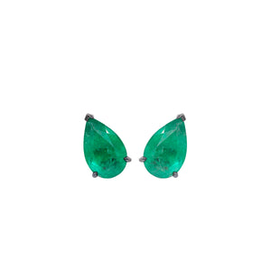 Pear Emerald Studs