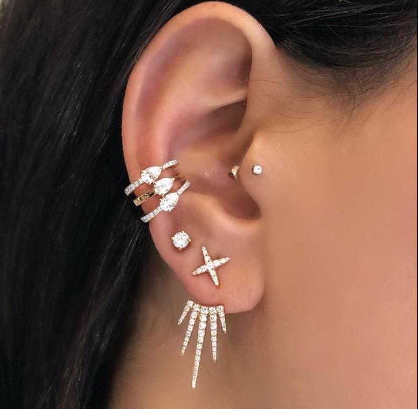 Diamond Pear Earcuff