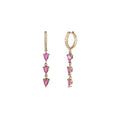 Pink Sapphire Droplets Hoop