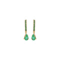 Pear Emerald on Emerald Hoop
