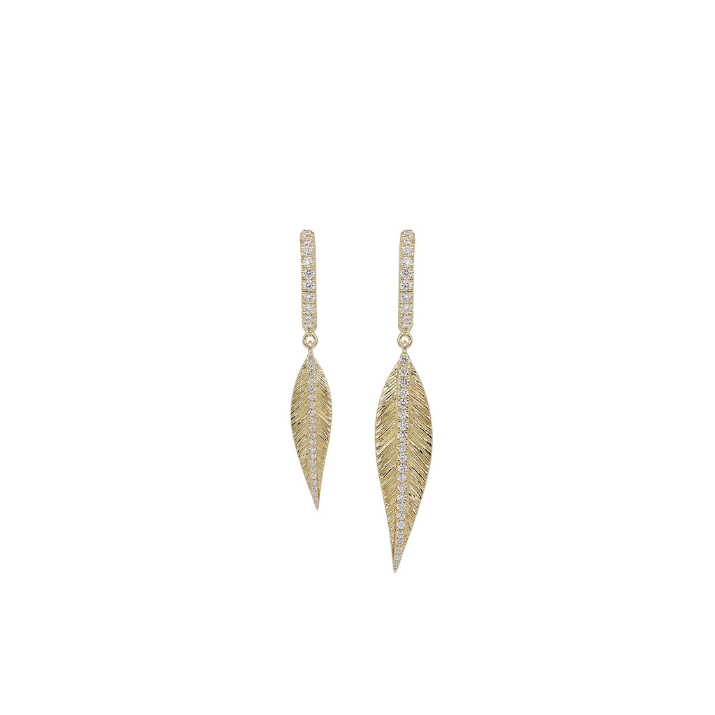Mismatched Leaf Hoop Earring