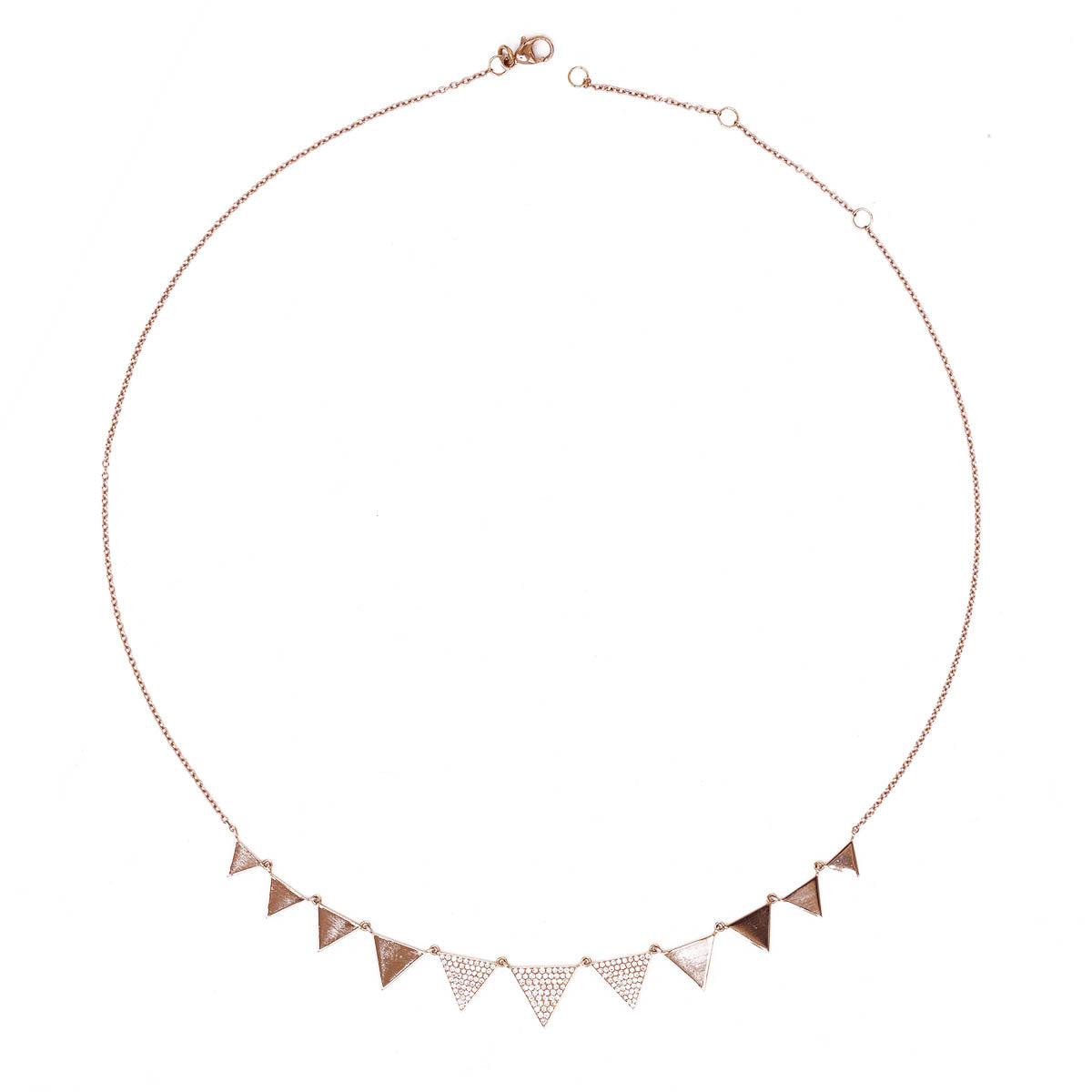 Triple Pave Triangle Necklace