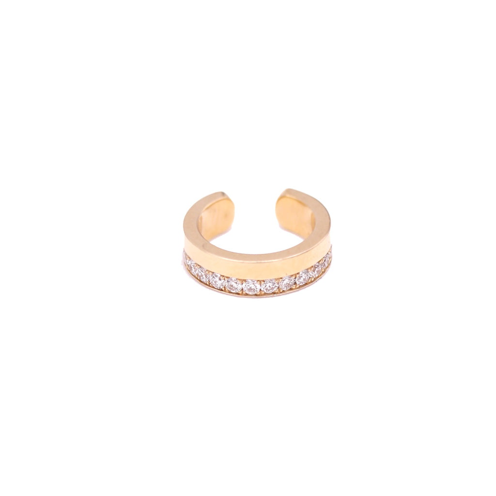 Double Row Gold Diamond Earcuff