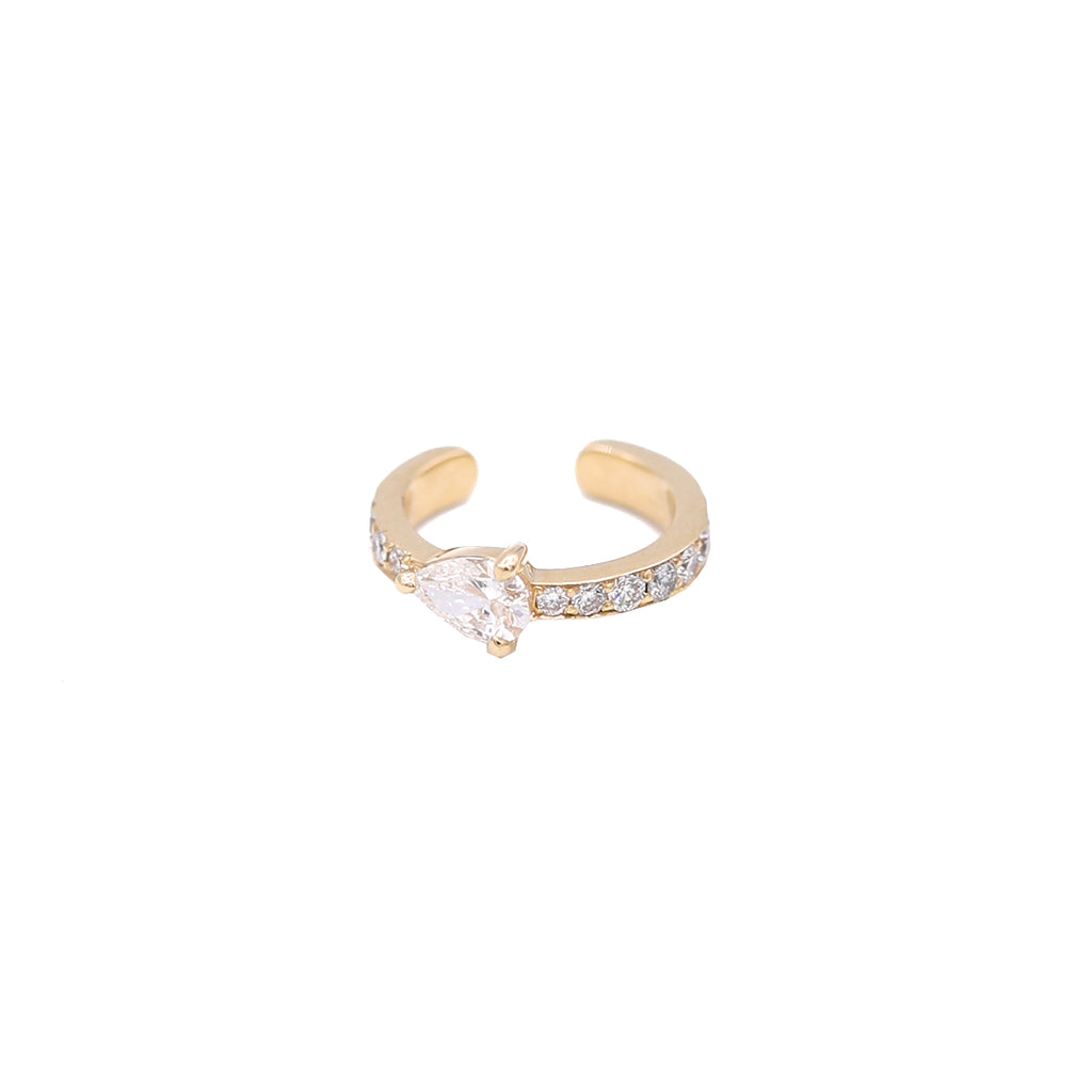 Diamond Pear Earcuff