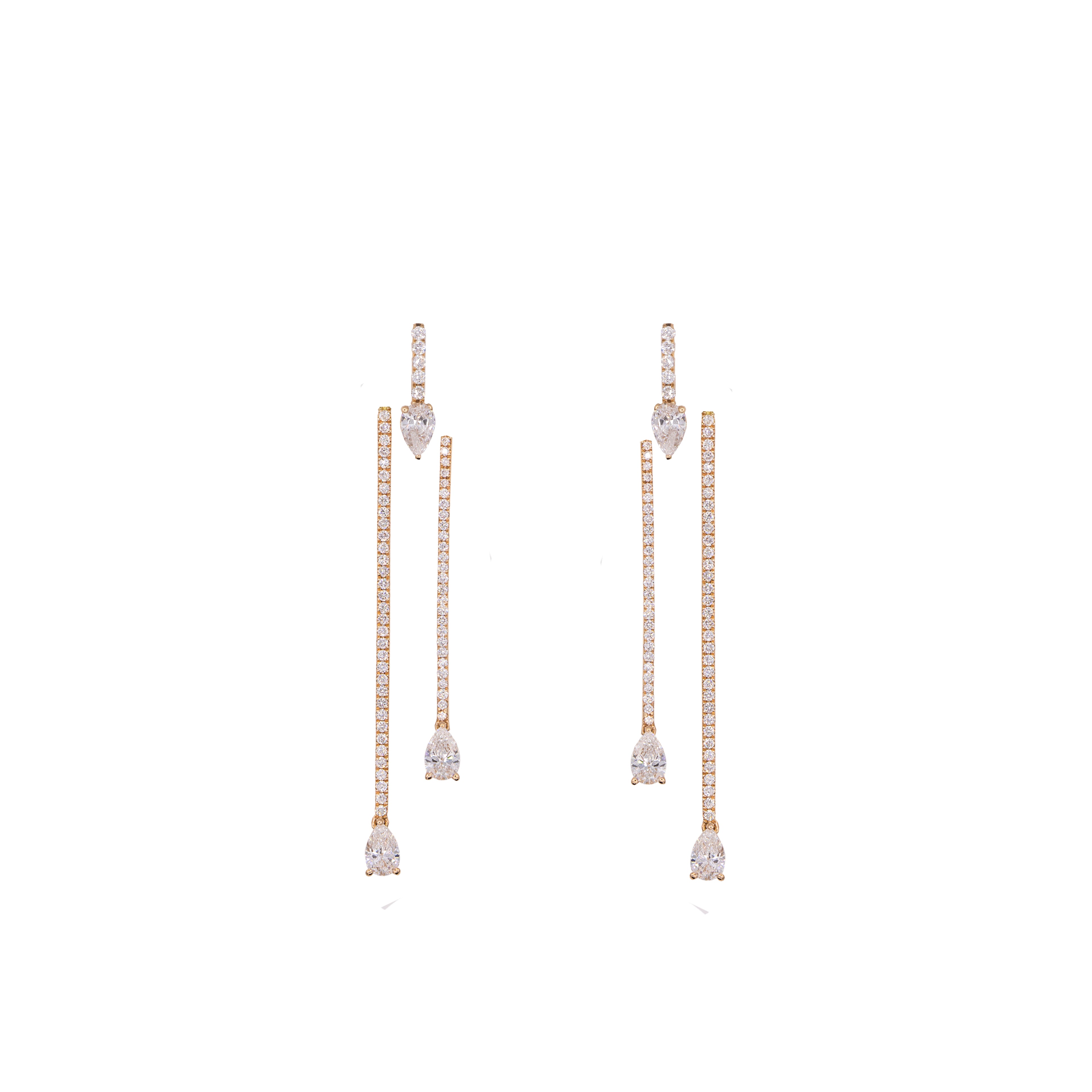 Pear Sticks Diamond Jacket Earring
