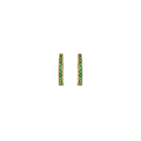 Single Row Emerald Mini Hoops