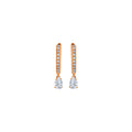 Pear White Diamond on White Pave Hoop