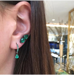 Double Pear Emerald Earring