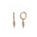 Angel Wing White Diamond Hoop Earring