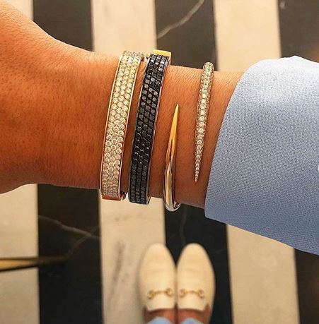 Three Row Black Diamond Bracelet