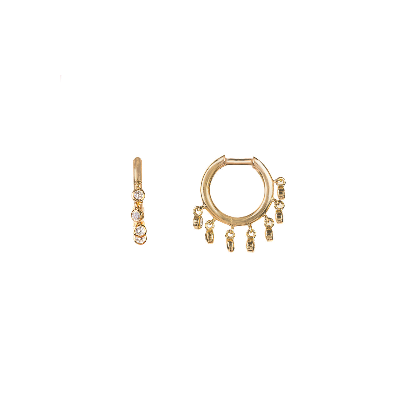 Diamond Drops Hoops