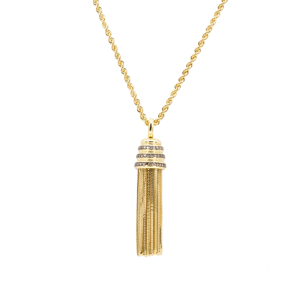 Tassel Champagne Diamond Necklace
