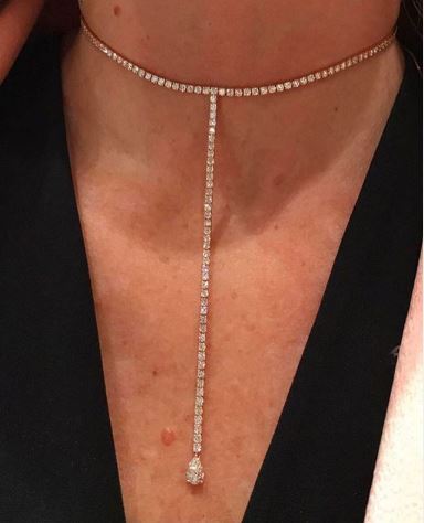 Long Pear Diamond Sliding Choker