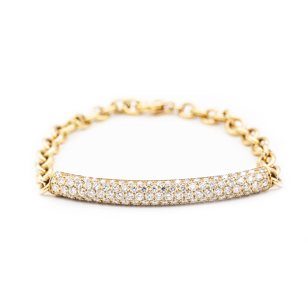 Diamond Bar and Chain Bracelet