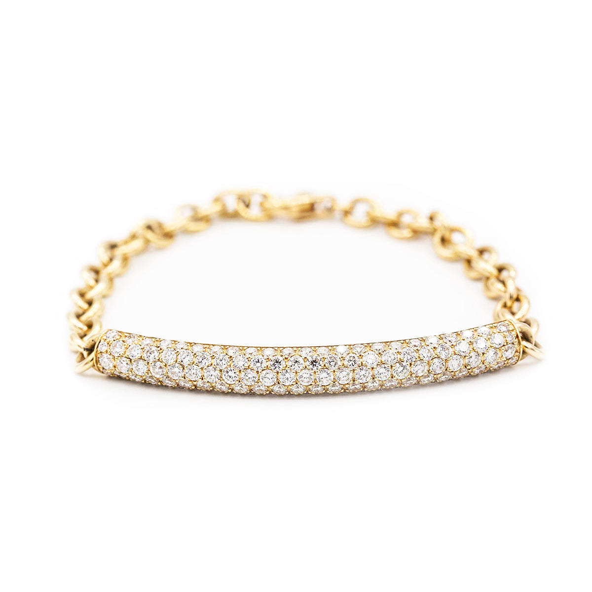 Diamond Bar and Chain Bracelet