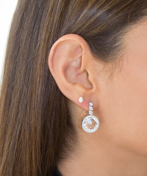 Shimmer Quartz Diamond Earring