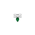 Emerald Diamond Crisscross Ring