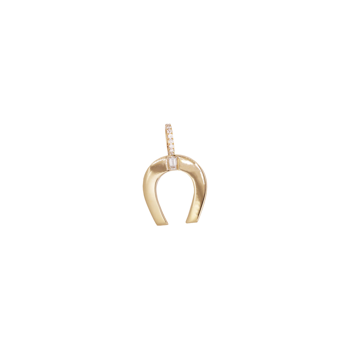 White Diamond Tapered Baguette Horseshoe