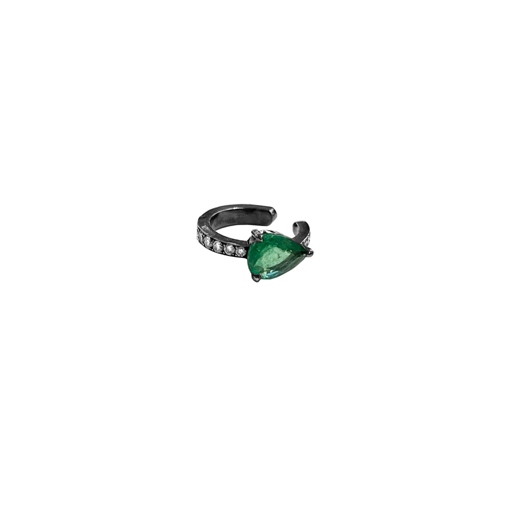 Emerald and Diamond Earcuff