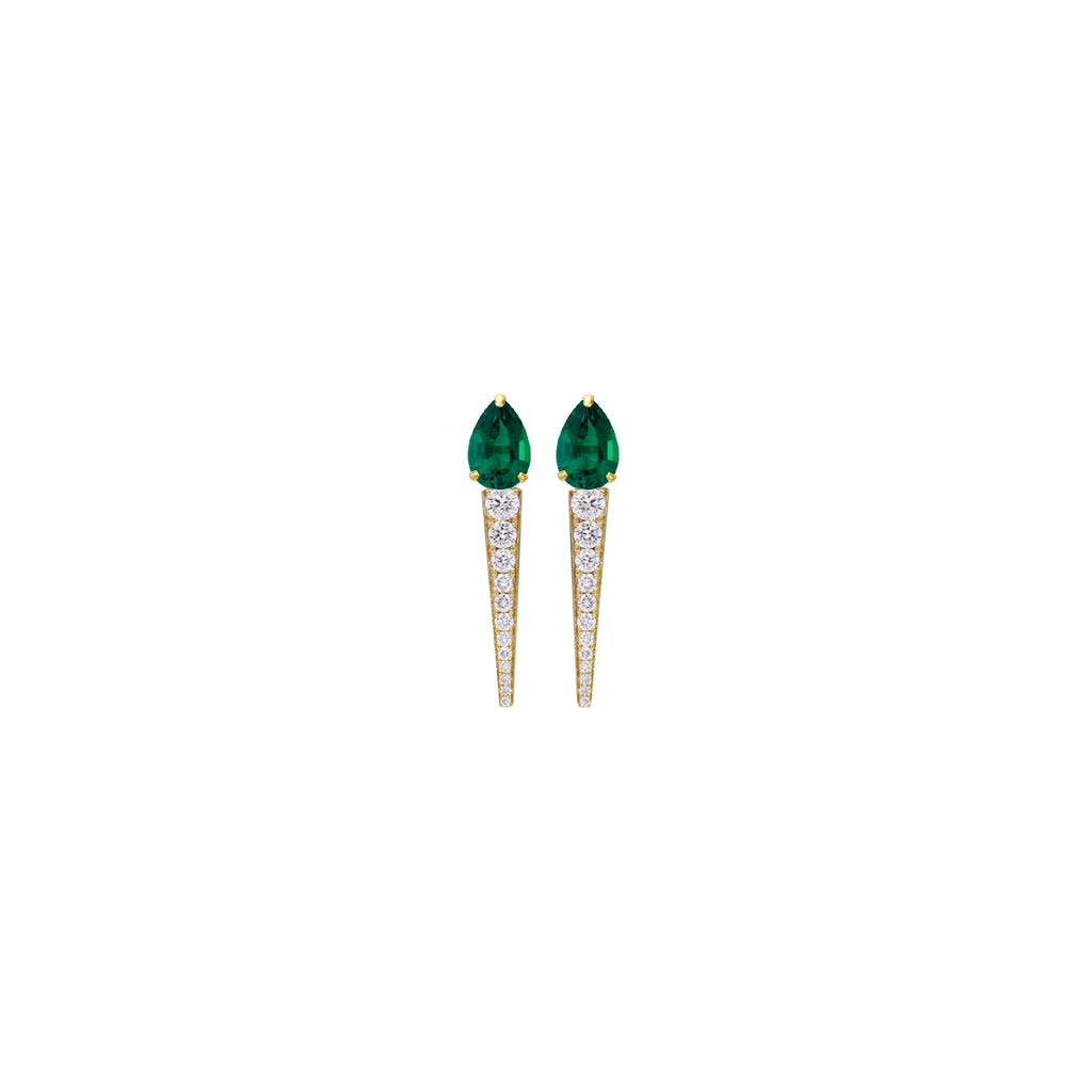 Emerald and Diamond Spike Earring