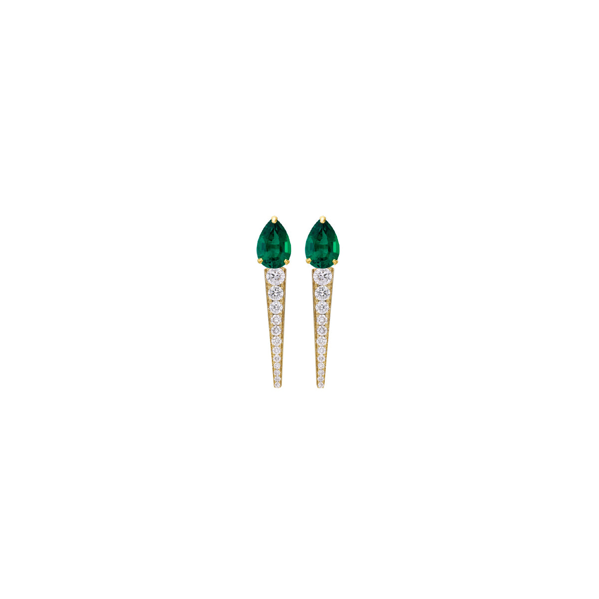 Emerald and Diamond Spike Earring