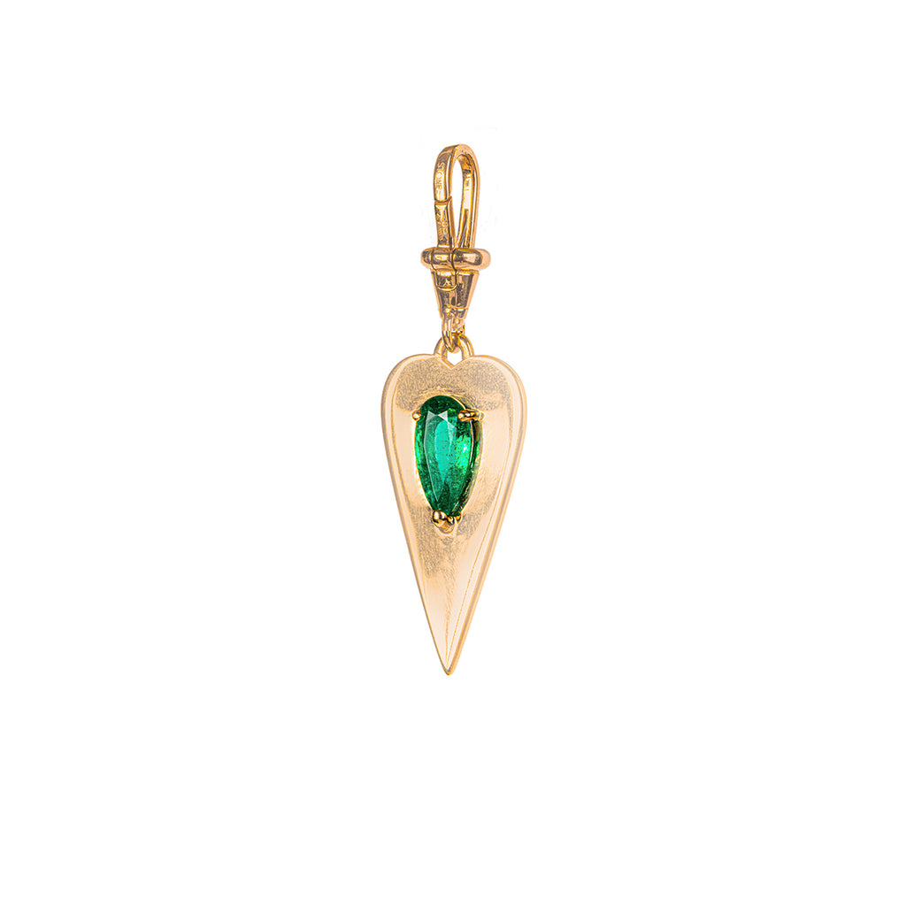 Heart Charm With Emerald