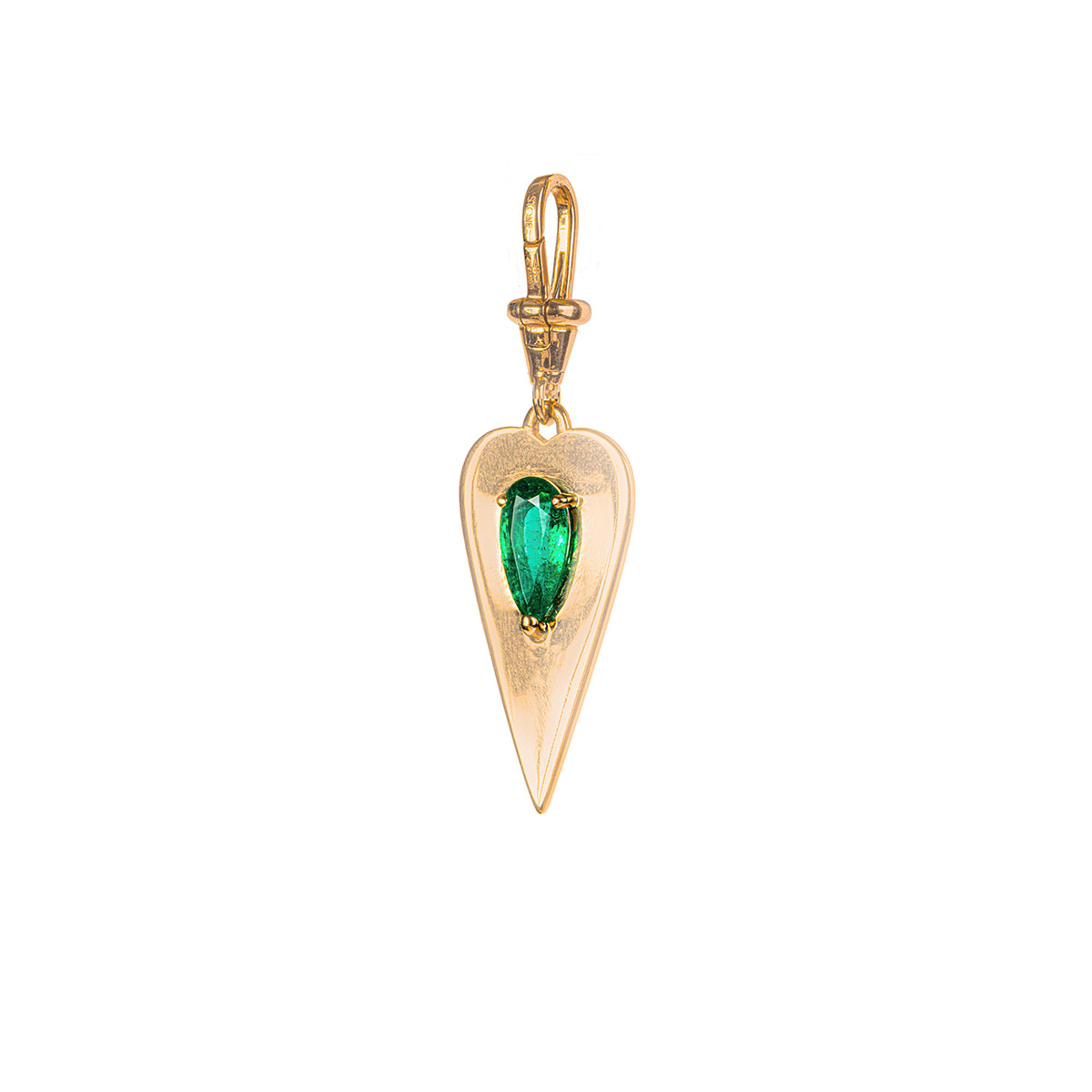 Heart Charm With Emerald