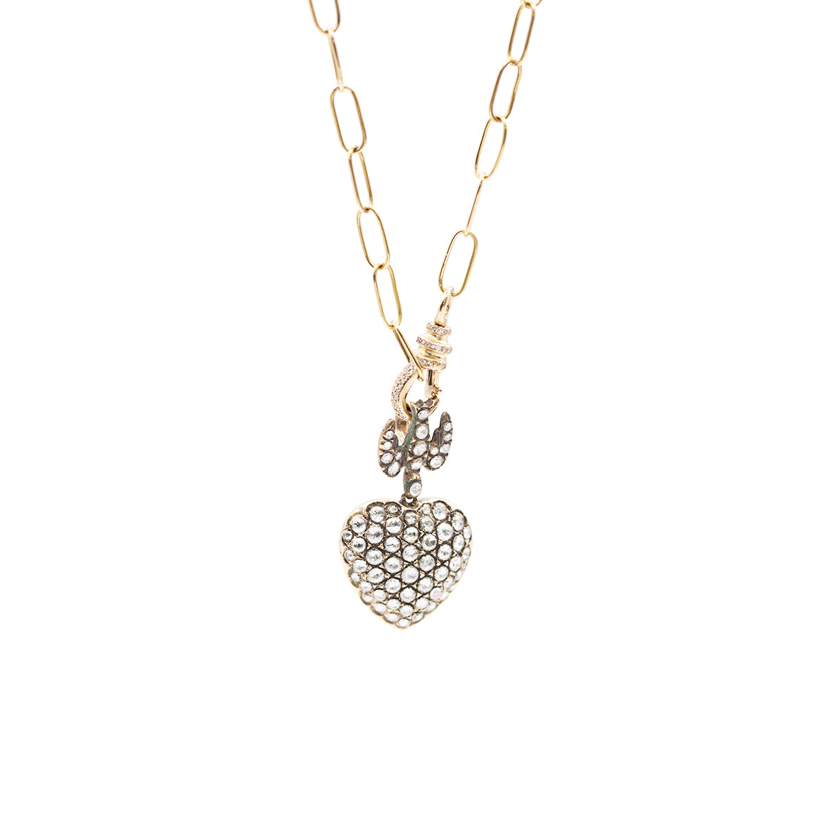 Flying Heart Falamank Long Pendant with Diamond set Lock