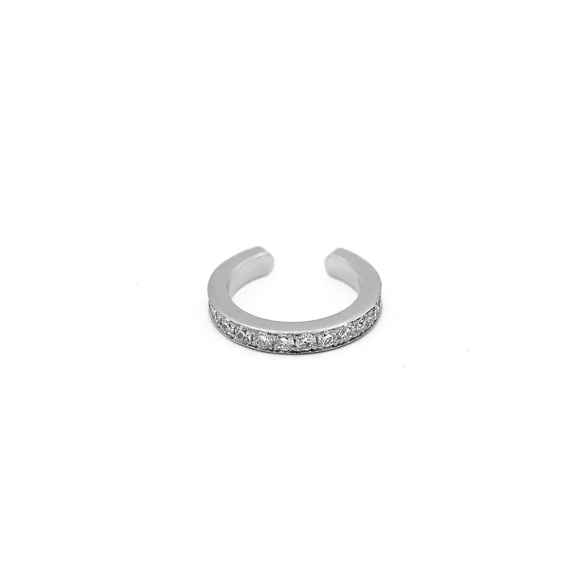 White Gold One Row Earcuff
