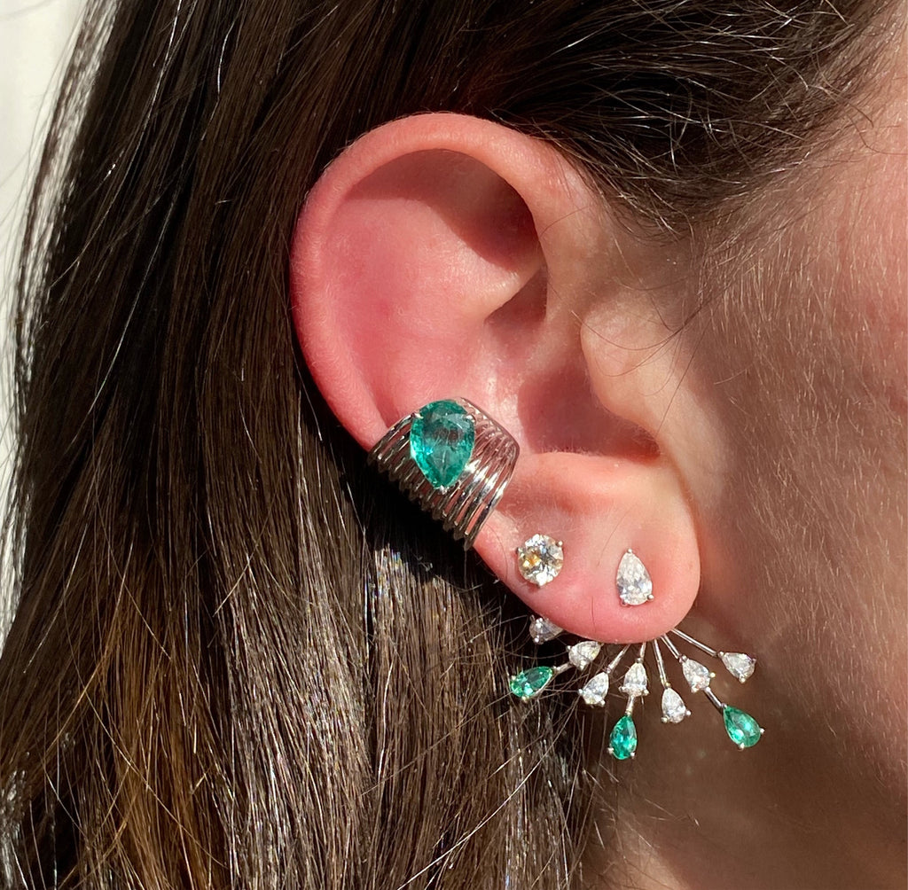 Emerald Pear Earcuff