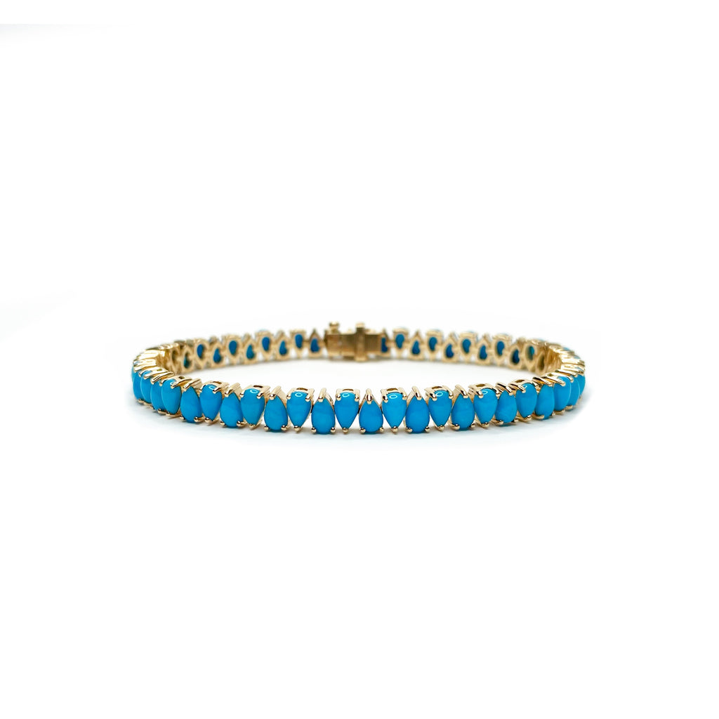 Turquoise Pear Tennis Bracelet