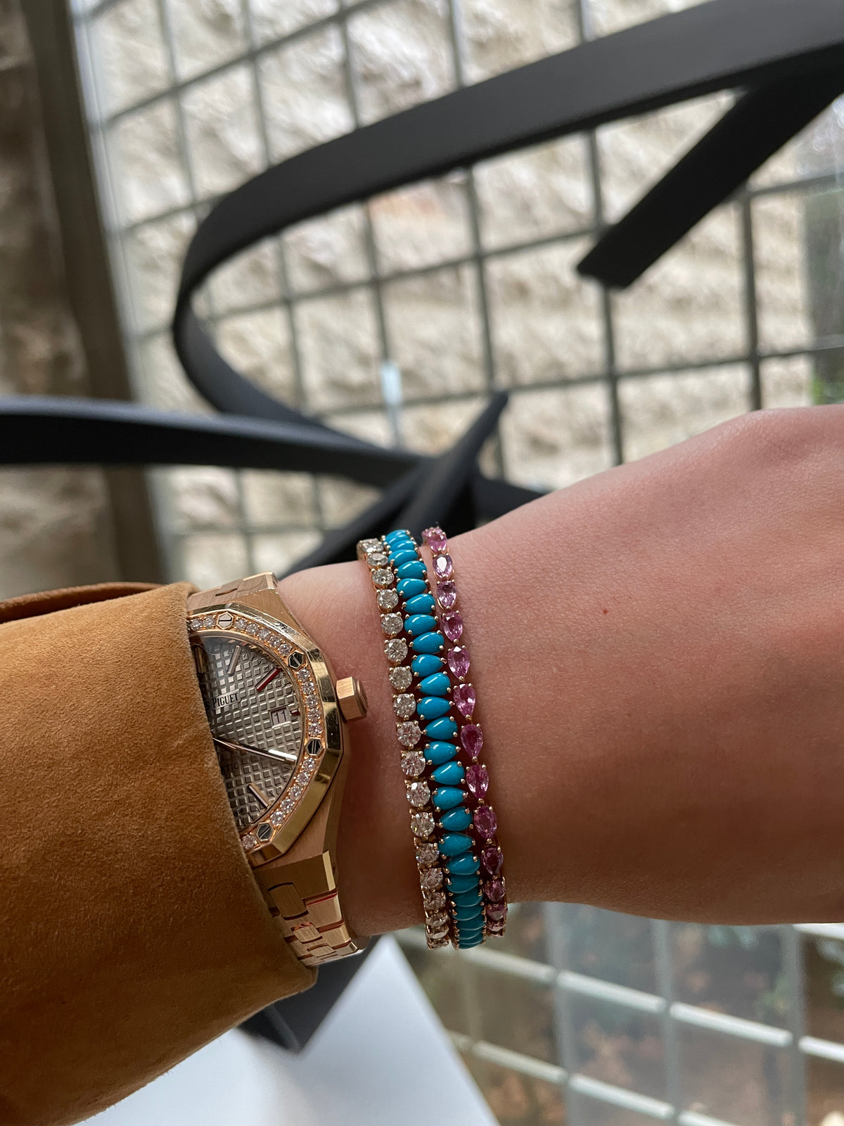 Turquoise Pear Tennis Bracelet