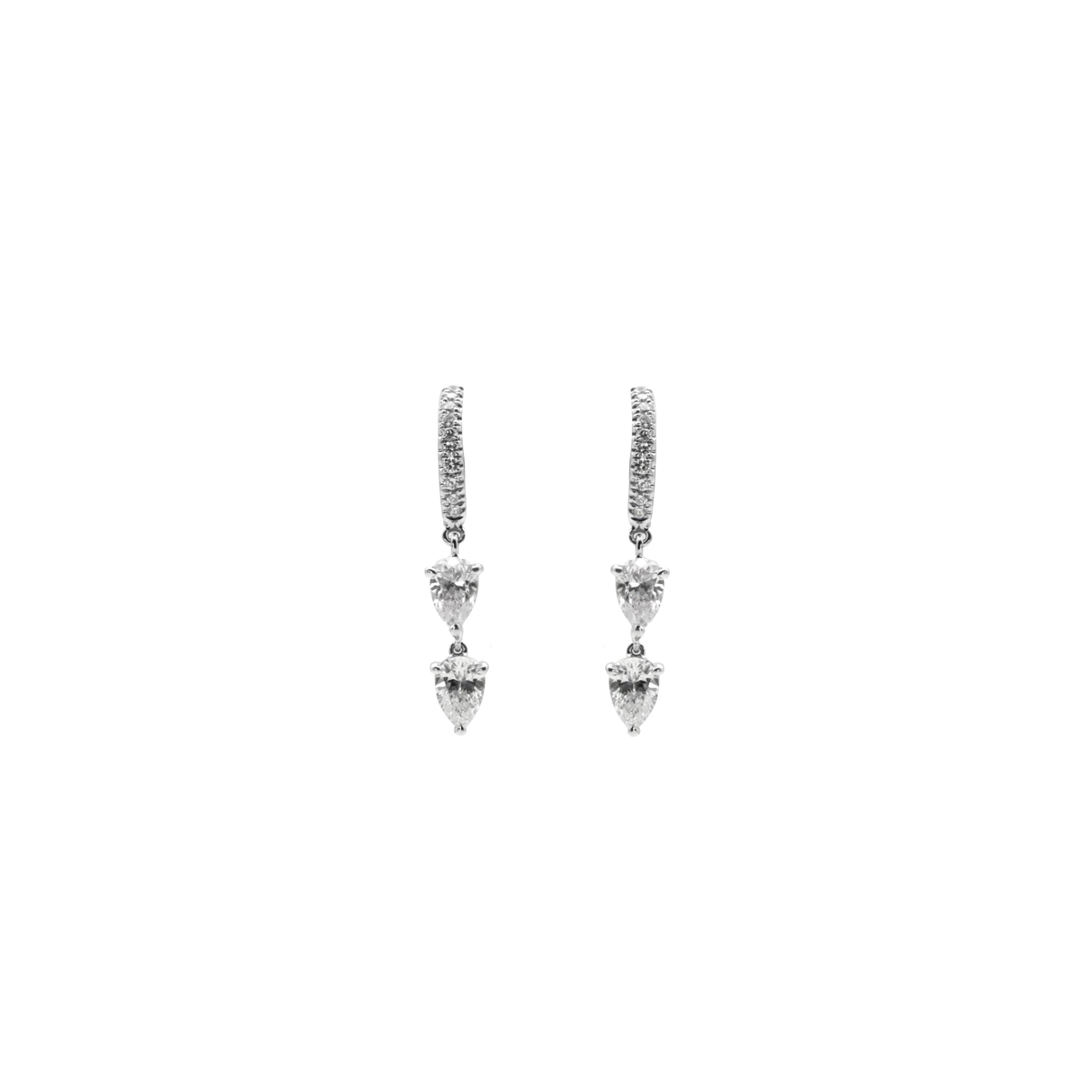 Diamond Pears Two Droplets Hoop