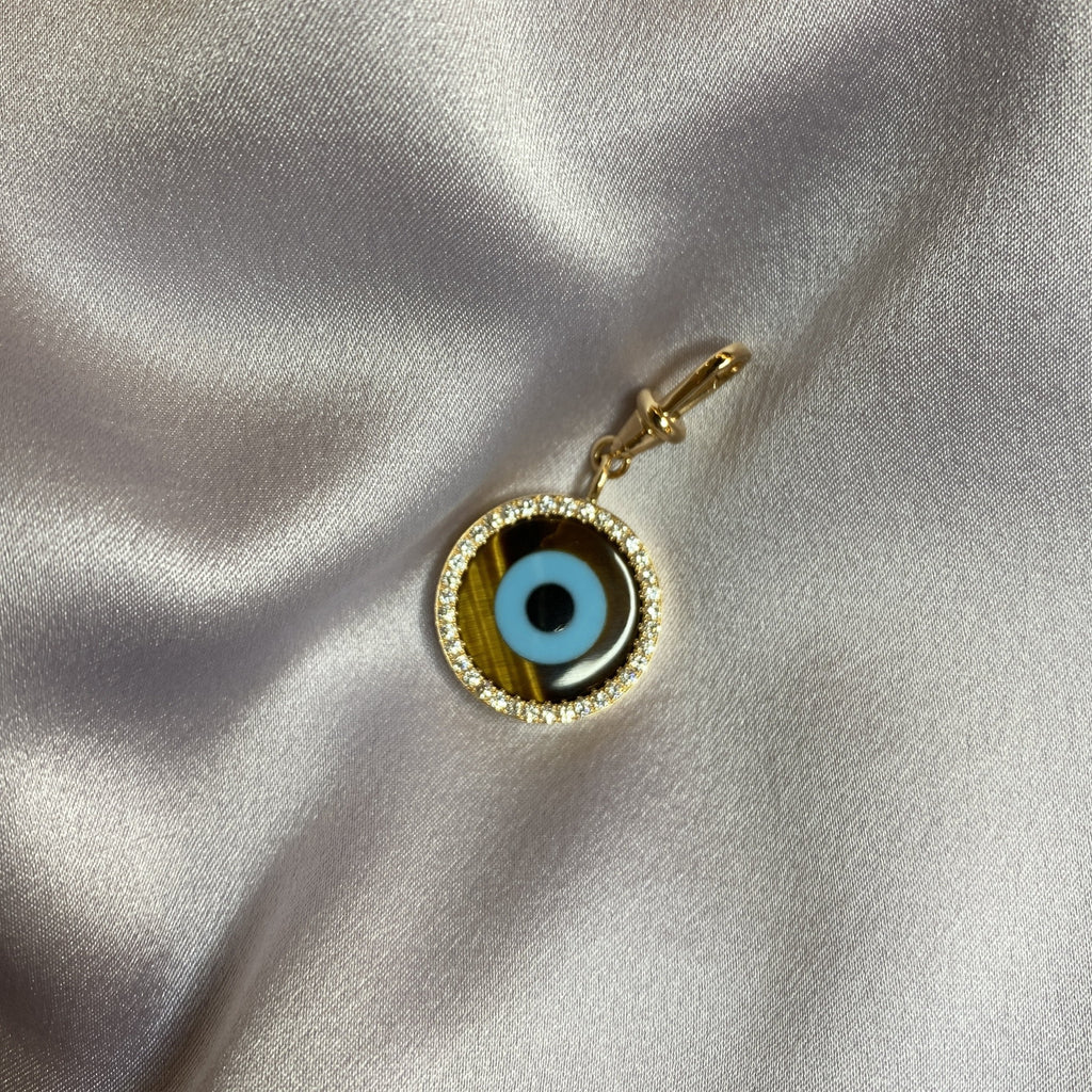Tiger Eye Diamond Charm