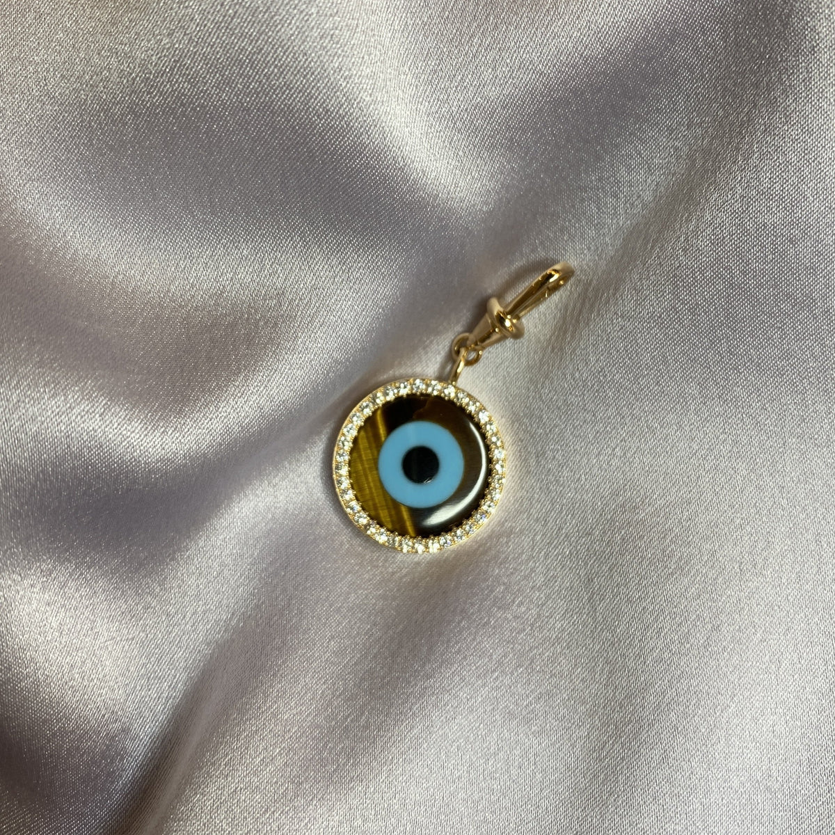 Tiger Eye Diamond Charm