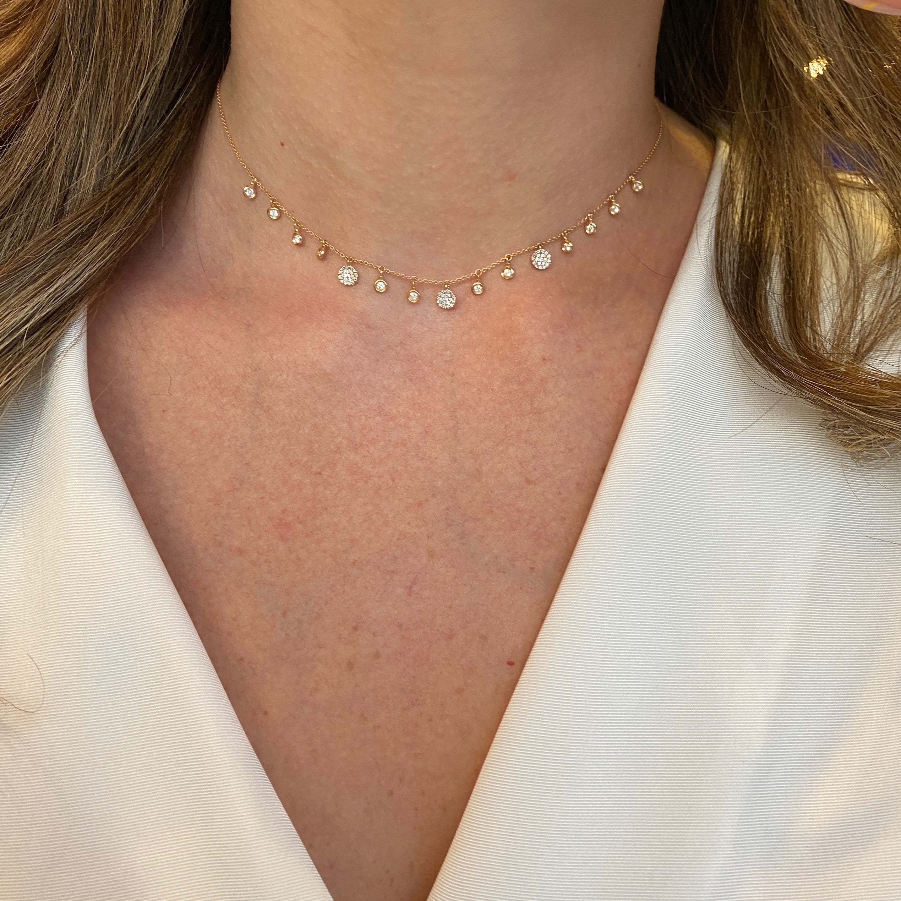 Diamond dangle choker necklace Clearance