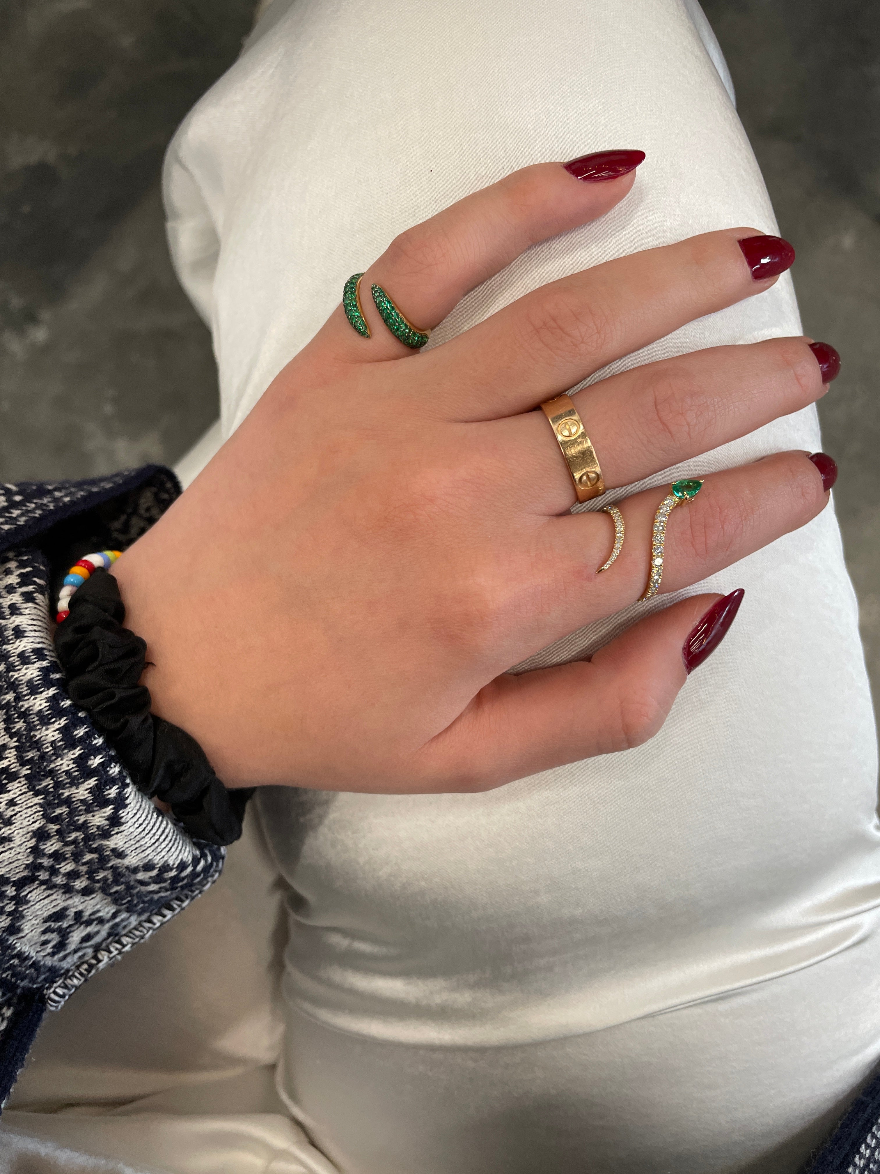 Spiral Emerald Ring