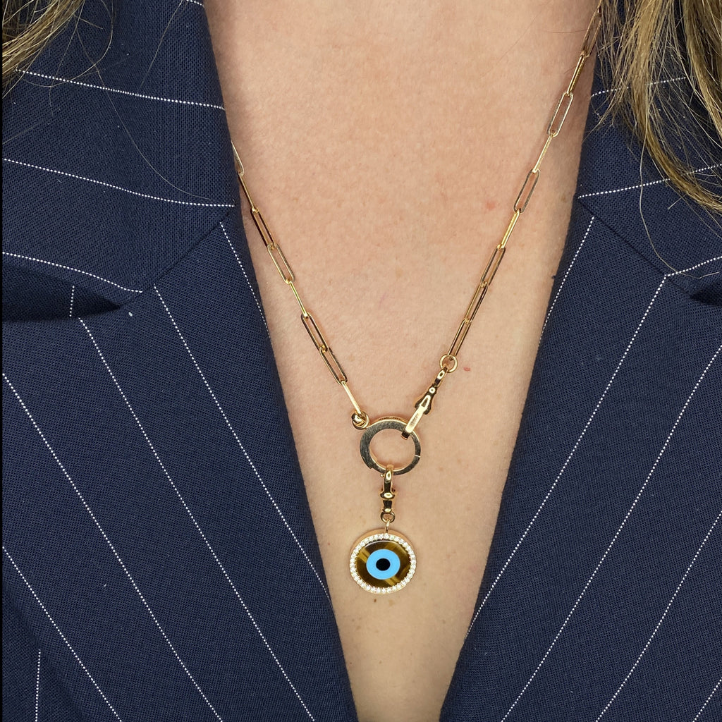 Tiger Eye Diamond Charm