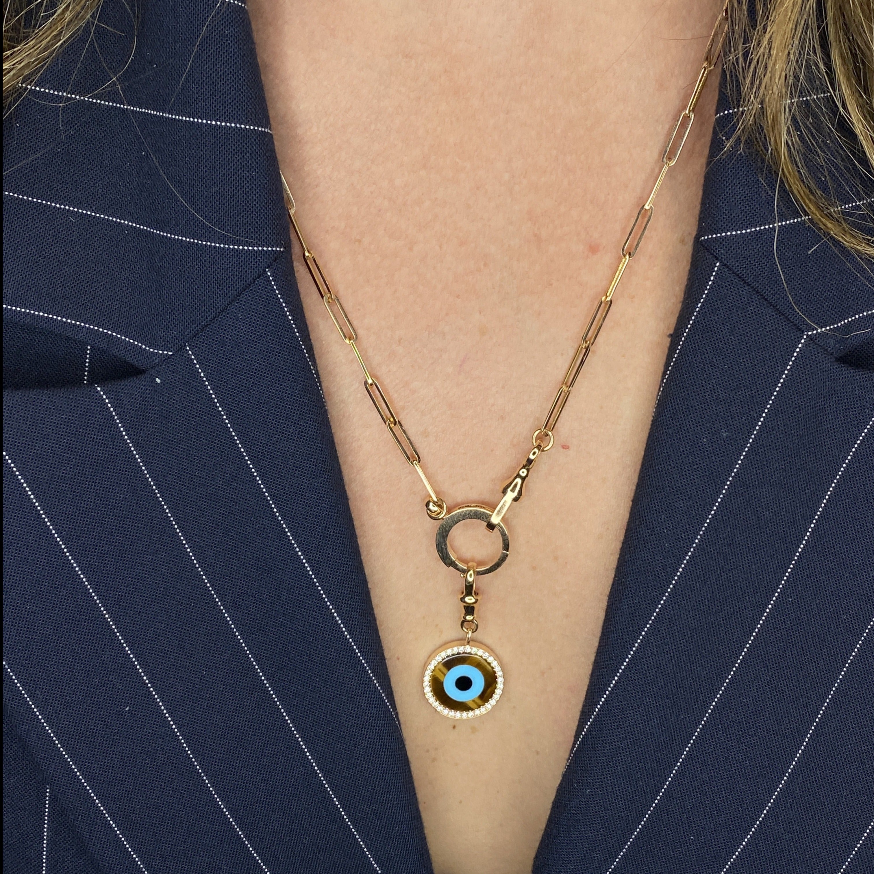Tiger Eye Diamond Charm