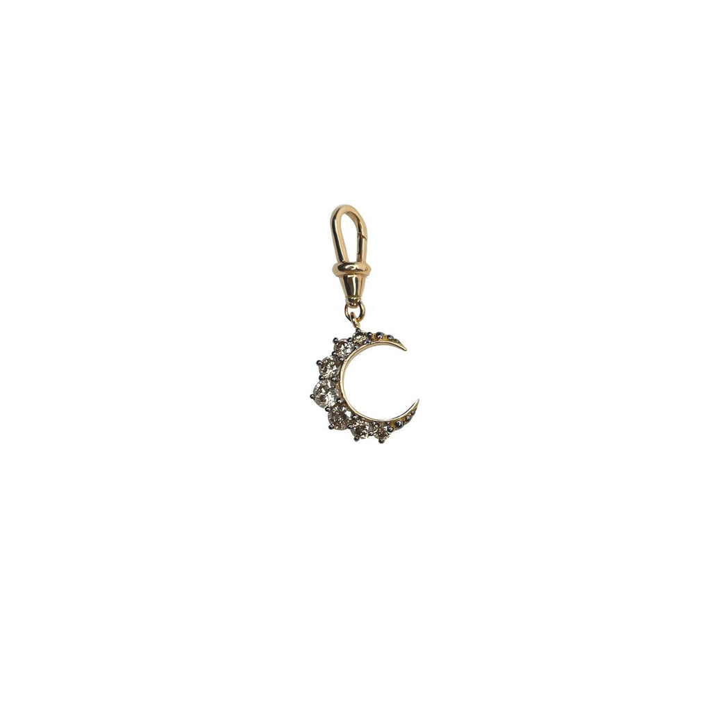 Mini White Diamond Crescent Charm