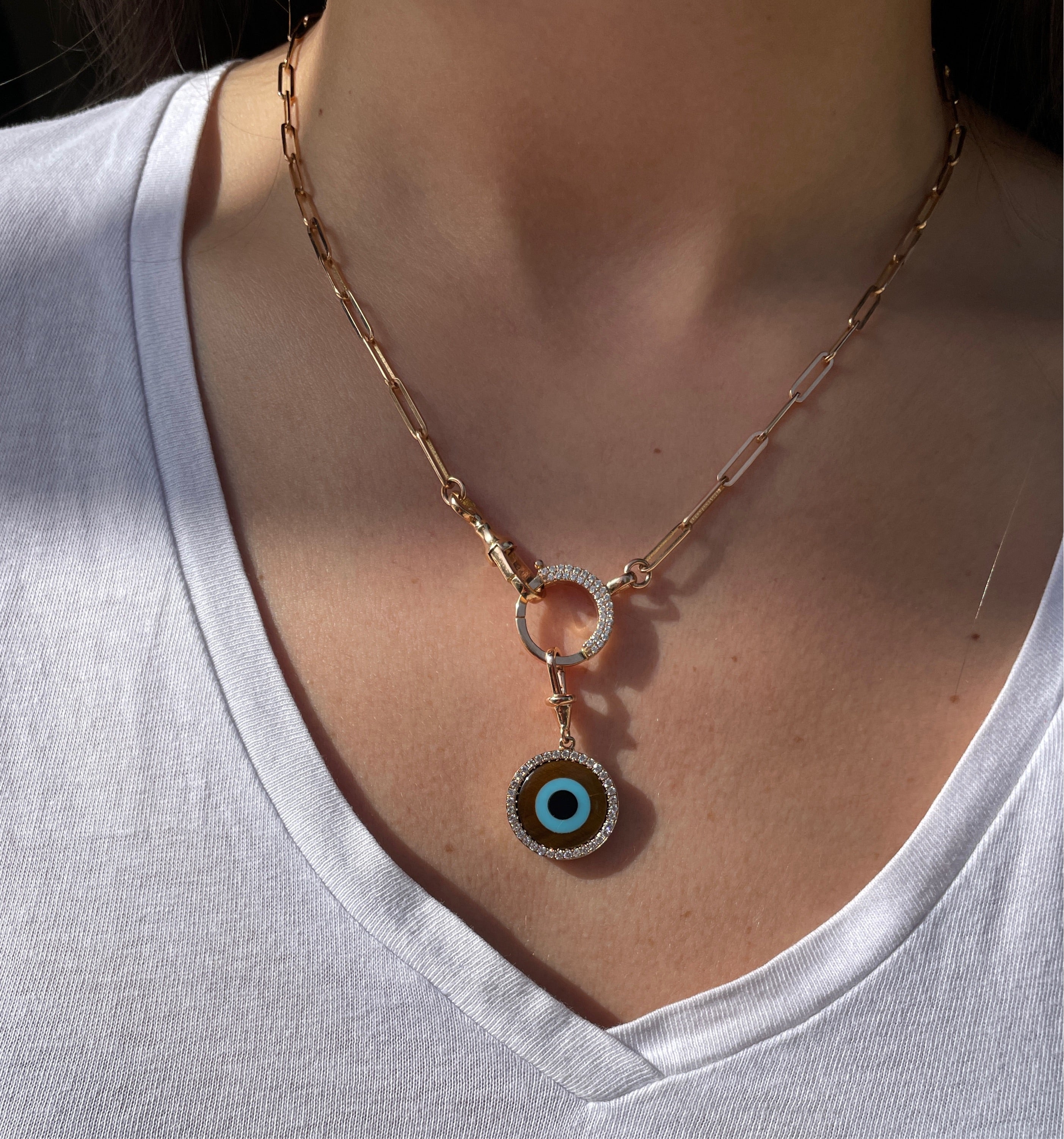 Tiger Eye Diamond Charm