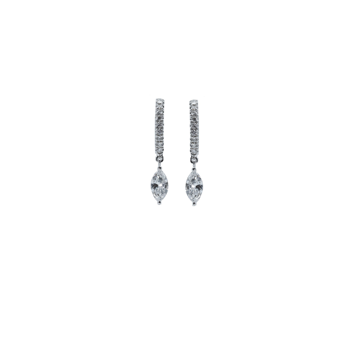 Diamond Marquise Droplet Hoop