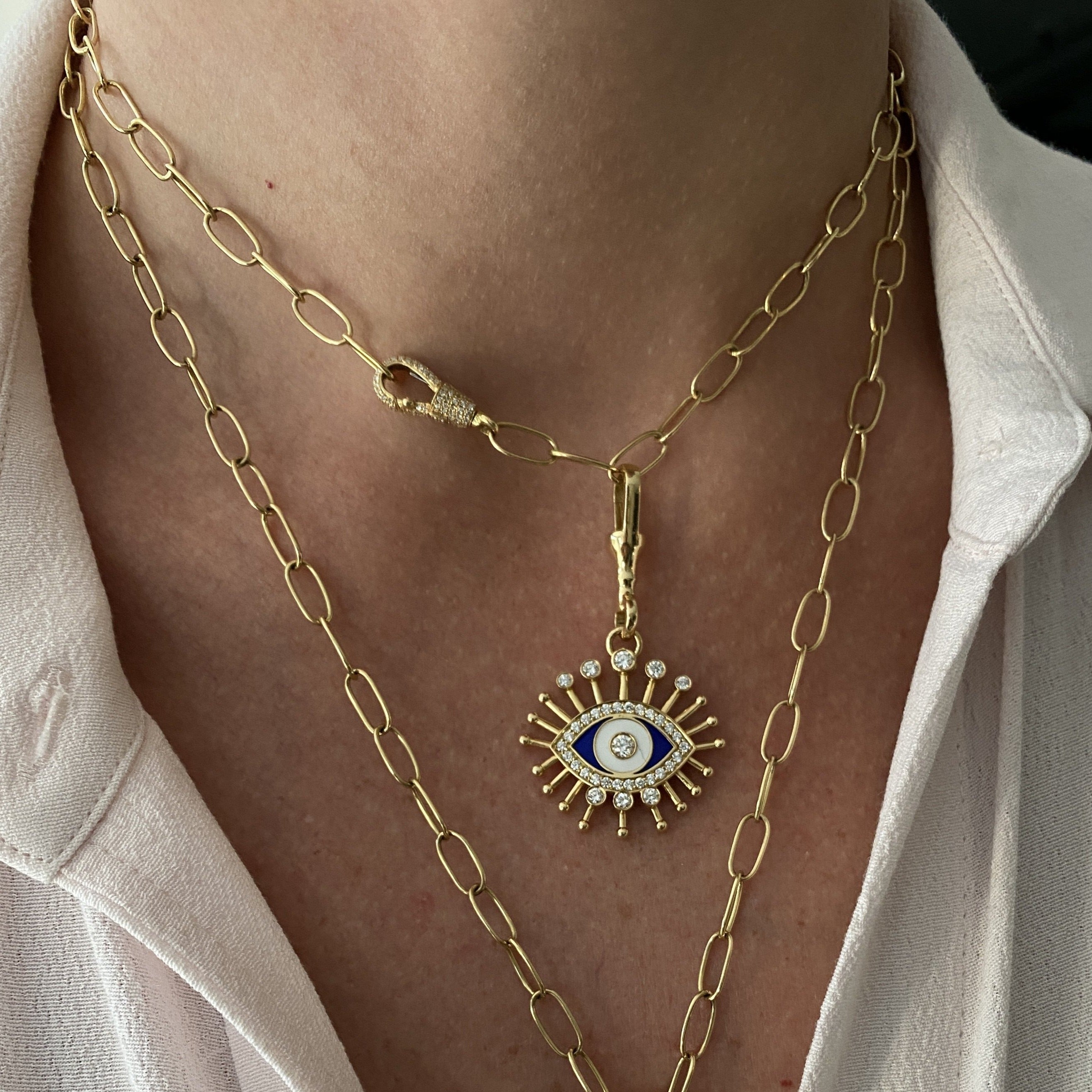 Lucille Eye Diamond Enamel Charm
