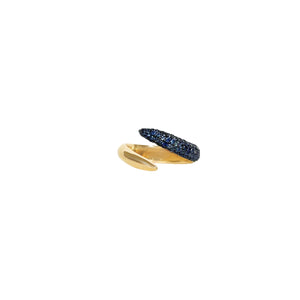 Half Spiral Blue Sapphire Ring