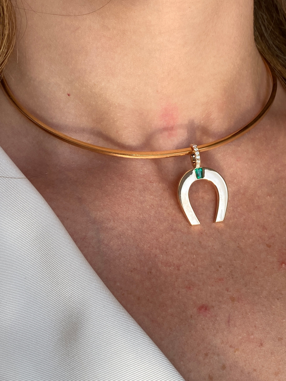 Emerald Tapered Baguette Horseshoe