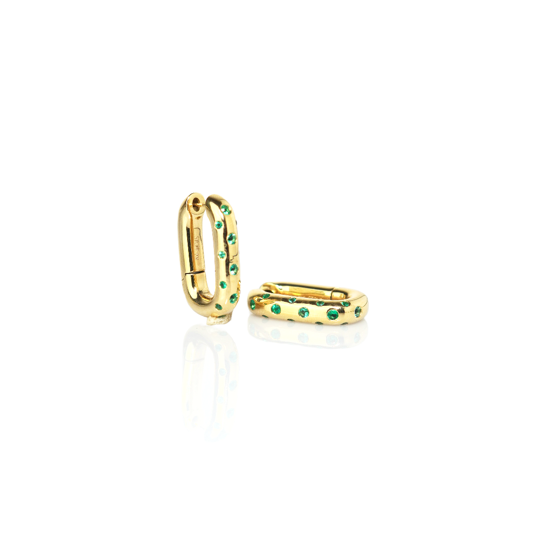 Swing With Me Emerald Dotted Earring