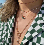 Mini Emerald Crescent Necklace