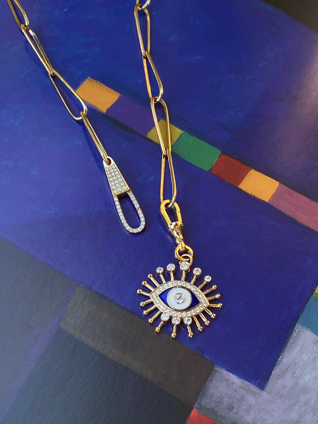 Lucille Eye Diamond Enamel Charm